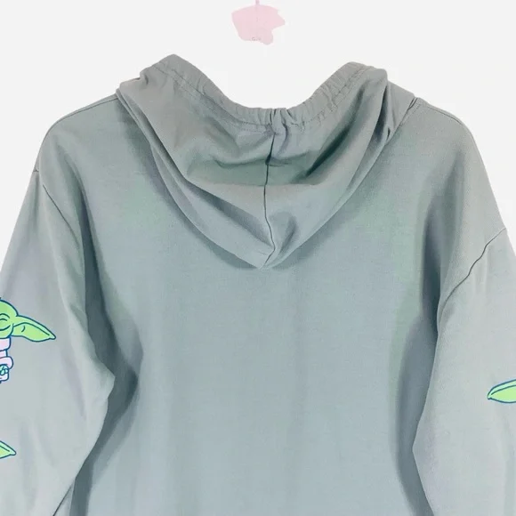 Star Wars logo Sage  green sweat shirt Hoodie with The Child Design size medium - Picture 4 of 10